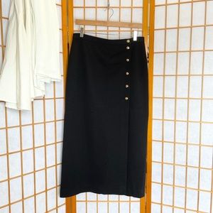 • Vintage Sonia Rykiel PARIS asym black + gold button down skirt •